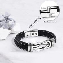 SUNSH Regalo Papà Natale Bracciale Uomo in Vera Pelle Papà Braccialetti Regalo per Lui Papà Regalo Compleanno Natale Festa del