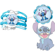 BJPERFMS Bracciale Stitch, Bracciale Bambina, Bracciale Lilo Stitch, Braccialetto in Pelle Intrecciata a Mano, Regolabile