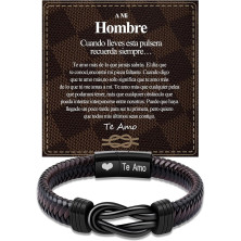 BOCHOI Bracciale Da Uomo In Pelle Intrecciata Per Fidanzato, Padre, Marito, Figlio Regalo Regolabile Per Compleanno,