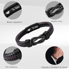 BOCHOI Bracciale Da Uomo In Pelle Intrecciata Per Fidanzato, Padre, Marito, Figlio Regalo Regolabile Per Compleanno,