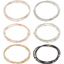 BENECREAT Bracciale con Corde per Chitarra Da 18 pezzo In 6 colori, Braccialetti con Perline In Acciaio Al Titanio Da 5.8 cm