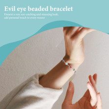 USHOBE Regalo Evil Eye Glücks amuleto regolabile per proteggere donne adolescenti ragazze ragazzi famiglia amici bracciale,