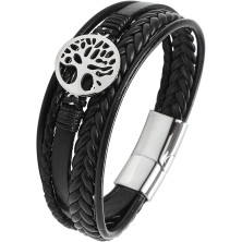 JUZICHEN Bracciale da uomo, bracciale con albero della vita vichingo, bracciale in acciaio inossidabile, bracciale in pietra