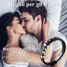 CheersLife San Valentino Regalo Uomo Regalo per Marito Idee Regalo Uomo Bracciale In Pelle Intrecciata In Acciaio Inossidabile