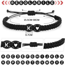 Bracciali con Iniziali, Bracciale con Nome, Bracciale Iniziale A-Z per Donna Uomo, Bracciale Personalizzato