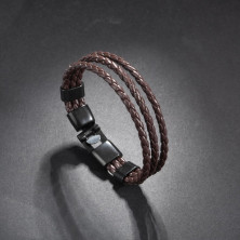 CyxenNova Bracciale Uomo Pelle Idee Regalo Uomo Fidanzato Lui Compleanno Accessori Uomo Braccialetto A Più Strati Gioielli Uomo