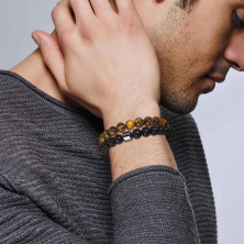 O’Aimya Bracciale Pietre Naturali Uomo, Regalo Uomo Gioielli Bracciali Occhio di Tigre, Regali Uomo Compleanno Natale