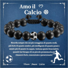 CheersLife Regali Ragazzo Bracciale Ragazzo Braccialetto di Calcio Bracciale Figlio Regalo Uomo Compleanno Natale per Ragazzo