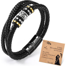 CheersLife 3 Strati Bracciale Uomo Pelle San Valentino Regalo Uomo Regalo Marito Ti Amo Al Mio Uomo Regalo Per Fidanzato Regalo