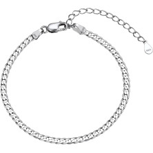 FindChic Bracciale Uomo in argento sterling 925, larghezza 3 mm/5 mm, con confezione regalo per uomo e donna, 21 cm