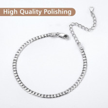 FindChic Bracciale Uomo in argento sterling 925, larghezza 3 mm/5 mm, con confezione regalo per uomo e donna, 21 cm