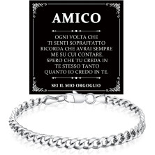 YELUWA Bracciale Caro Amico, Bracciale Cubano Per Uomo, Regali Per Migliori Amici, Braccialetto Hip-Hop In Acciaio Inossidabile