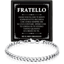 YELUWA Bracciale A Mio Fratello, Braccialetto Cubano Da Uomo, Regali Per Il Fratello, Braccialetto Hip-Hop In Acciaio