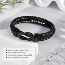 YELUWA Ti Amo Bracciale per Uomo, Uomo Bracciale in Pelle da Uomo Infinito Nodo Regalo da Uomo per Lui Figlio Uomo Fratello