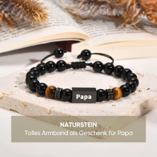 TempBeau Bracciale da uomo con ciondolo a forma di papà, colore nero, per uomo, alla moda, Natale, giorno del Ringraziamento,