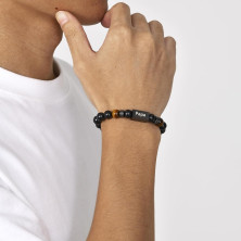 TempBeau Bracciale da uomo con ciondolo a forma di papà, colore nero, per uomo, alla moda, Natale, giorno del Ringraziamento,