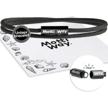 Motti Way Braccialetti Uomo e Donne Magnetico Nautici Corda Nero, Unisex Bracciale Impermeabile Marinaio