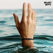 Motti Way Braccialetti Uomo e Donne Magnetico Nautici Corda Nero, Unisex Bracciale Impermeabile Marinaio