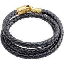 Flongo Bracciale da uomo in pelle: bracciale in pelle corda intrecciata multirango serpente vintage, bracciale vichinghi, regalo