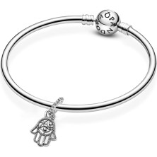 Pandora Moments Women's Sterling Silver Fatima's Hand Dangle Charm