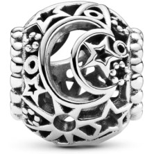 Pandora Charm in filigrana Sole, Stelle e Luna 799183C00 donna argento