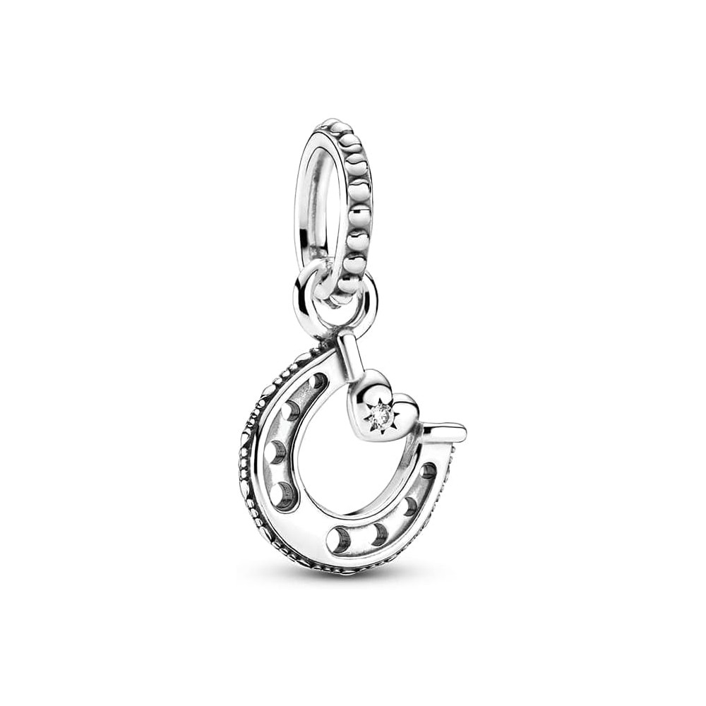 Pandora Moments Women's Sterling Silver Good Luck Horseshoe Dangle Charm