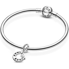 Pandora Moments Women's Sterling Silver Good Luck Horseshoe Dangle Charm