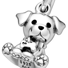 Pandora Moments Women's Sterling Silver Labrador Puppy Dog Dangle Charm for Bracelet