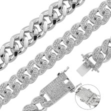 GIHENHAO Mens Cuban Link Chain 13MM Oro Argento Bling Miami Cubano Collana Diamante per gli uomini Iced-Out Hip Hop Gioielli