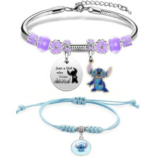 2pcs Lilo Stitch Bracciale simyron Lilo Stitch Bracciale,Braccialetto a punto Lilo e Stitch regalo per donne ragazze Ohana