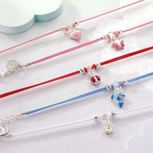 inSCINTILLE Braccialetti Bambina con Filo Cerato e Charm in Argento 925, Girotondo Bracciale Bambina e Bambino