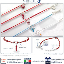 inSCINTILLE Braccialetti Bambina con Filo Cerato e Charm in Argento 925, Girotondo Bracciale Bambina e Bambino