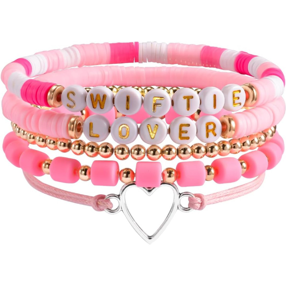 QianSiLi Bracciale Swiftie, Bracciali ispirati a Tay Regali per Swifties Ragazze Adolescenti e Donne, 5 Pieces Braccialetti