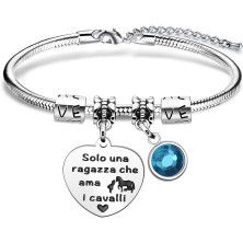 VGWON Bracciale per Ragazze, Con Incisione Solo Una Ragazza Che Ama I Cavalli, Regali di Natale per Donne e Ragazze, Regali di