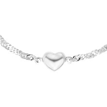 amor Bracciale 925 Argento Sterling Ragazze Bambini Gioielli da braccio, 12+2 cm, Argento, Cuore, Viene fornito in una scatola