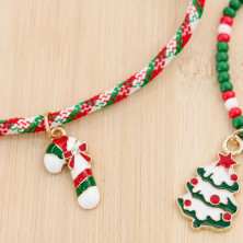 Cotigo Braccialetti di Natale per donne e bambini: regali di Natale originali in filo rosso regolabili, braccialetti natalizi