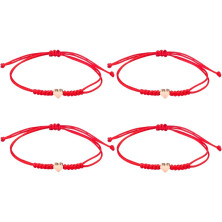 4 pezzi Cuore Bracciali Rosso Donne Ragazze Bracciale bracciale filo rosso del Destino per Madre Figlia Sorella Fidanzato