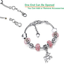 Braccialetti per Bambini con Unicorno,Braccialetto in Cristallo Scintillante Rosa per Ragazze Bracciale per Compleanno Bambina