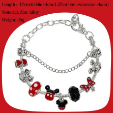 BJPERFMS Mickey Bracciale Bambina, Bracciale Minnie Bracciale Ragazza Ciondolo, Mickey Braccialetto Bambina con Ciondoli