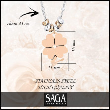 SAGA GIOIELLI® COLLANA DONNA QUADRIFOGLIO PORTAFORTUNA ACCIAIO