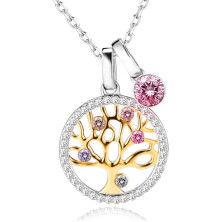 LEKANI Collana Albero della Vita con Cristalli di Austria Collana Donna Gioielli in Argento 925, Idee Regalo Donna Originale per