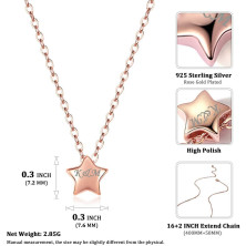 ChicSilver Collana girocollo da donna, argento/placcato oro/rosa oro, gioielli a girocollo con ciondolo a forma di