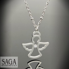 SAGA GIOIELLI® Collana Donna Acciaio inossidabile Protezione Angelo Custode