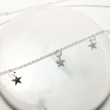 TseenYi- Collana a strati in stile boho, con pendente con stella e luna