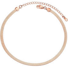 PROSTEEL Collana a Girocollo Donna a Catena Serpente Piatta 3/5/ 8mm, Lunghezze Regolabile 38/42/ 46cm, Acciaio Placcato Oro,