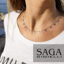 SAGA GIOIELLI® Collana Donna Quadrifoglio Portafortuna Acciaio