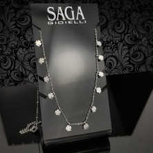 SAGA GIOIELLI® Collana Donna Quadrifoglio Portafortuna Acciaio