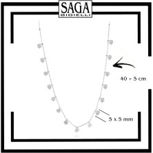 SAGA GIOIELLI® Collana Donna Quadrifoglio Portafortuna Acciaio