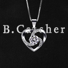 B.Catcher regalo di San Valentino per collana da donna, in argento Sterling 925 con ciondolo Crazy Love