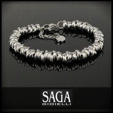 SAGA GIOIELLI® BRACCIALE DONNA INTRECCIATO NODINI ACCIAIO DIVERSI COLORI